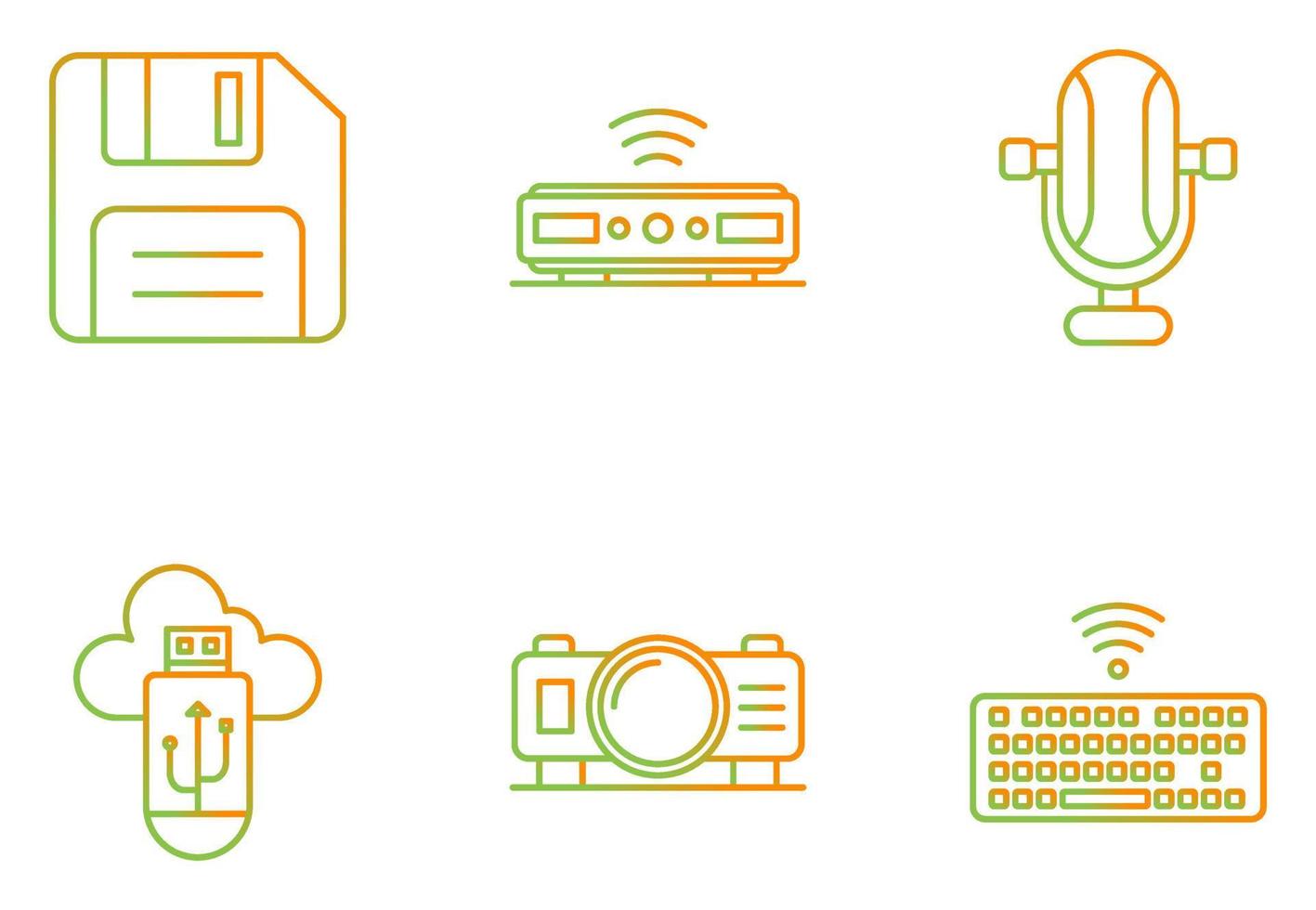 conjunto de iconos de vector de computadora y hardware