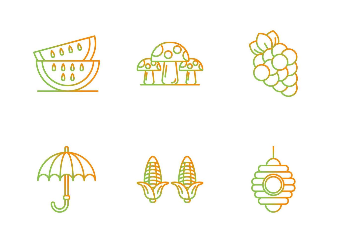 Autumn Nature Vector Icon Set