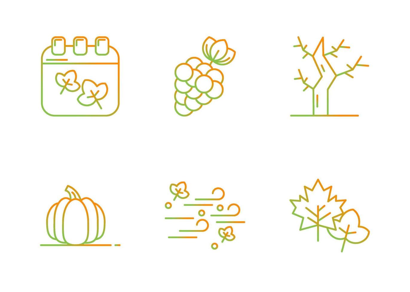 Autumn Nature Vector Icon Set