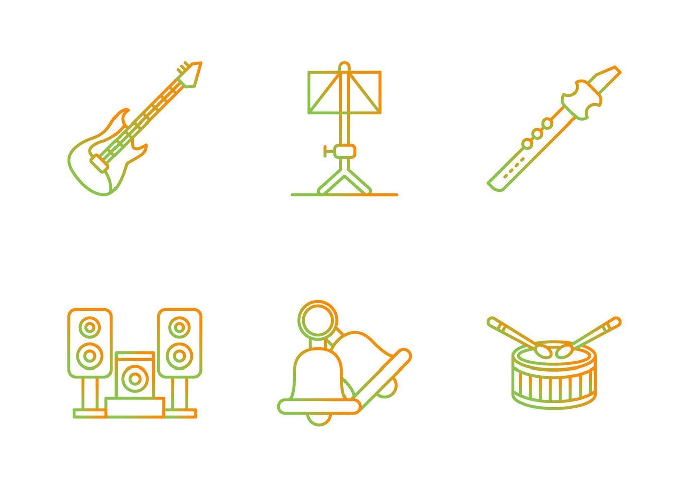 conjunto de iconos de vector de música