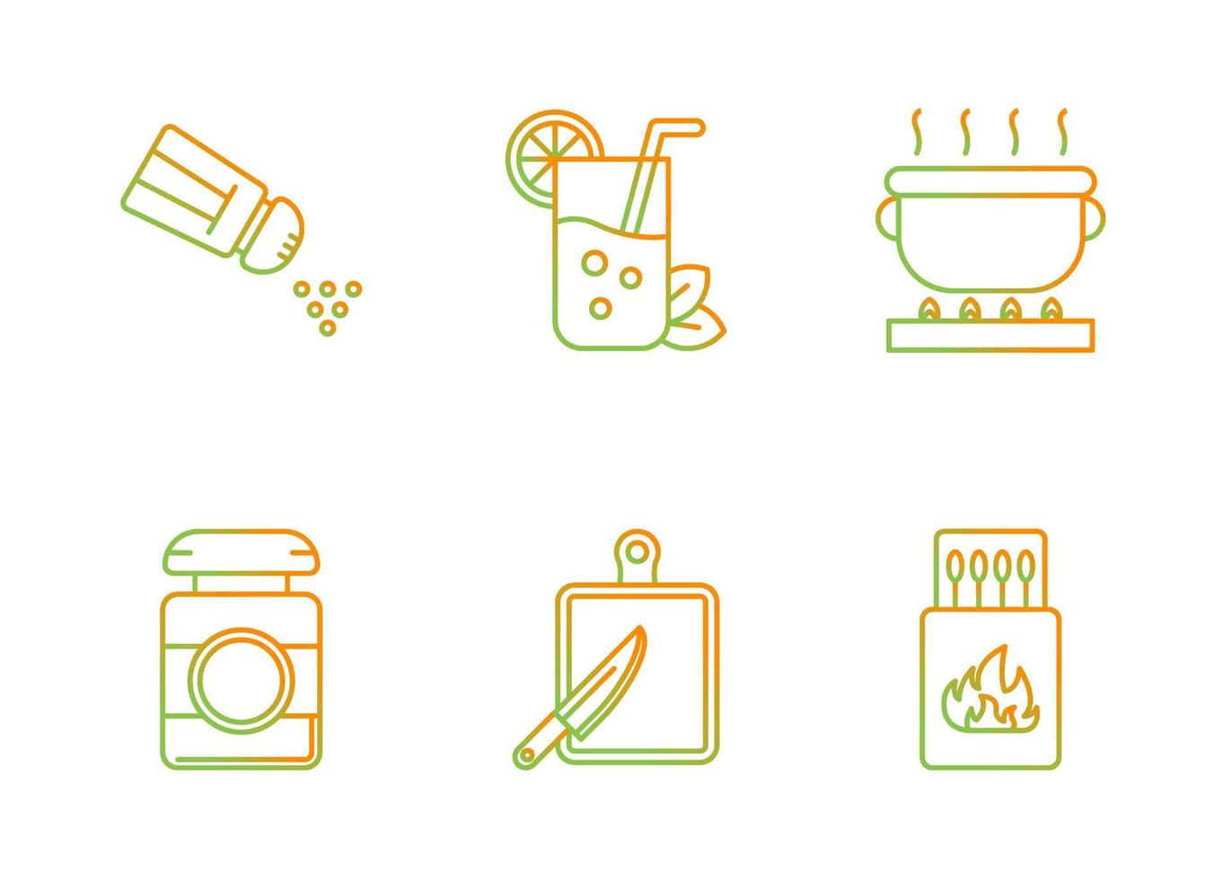 conjunto de iconos de vector de barbacoa