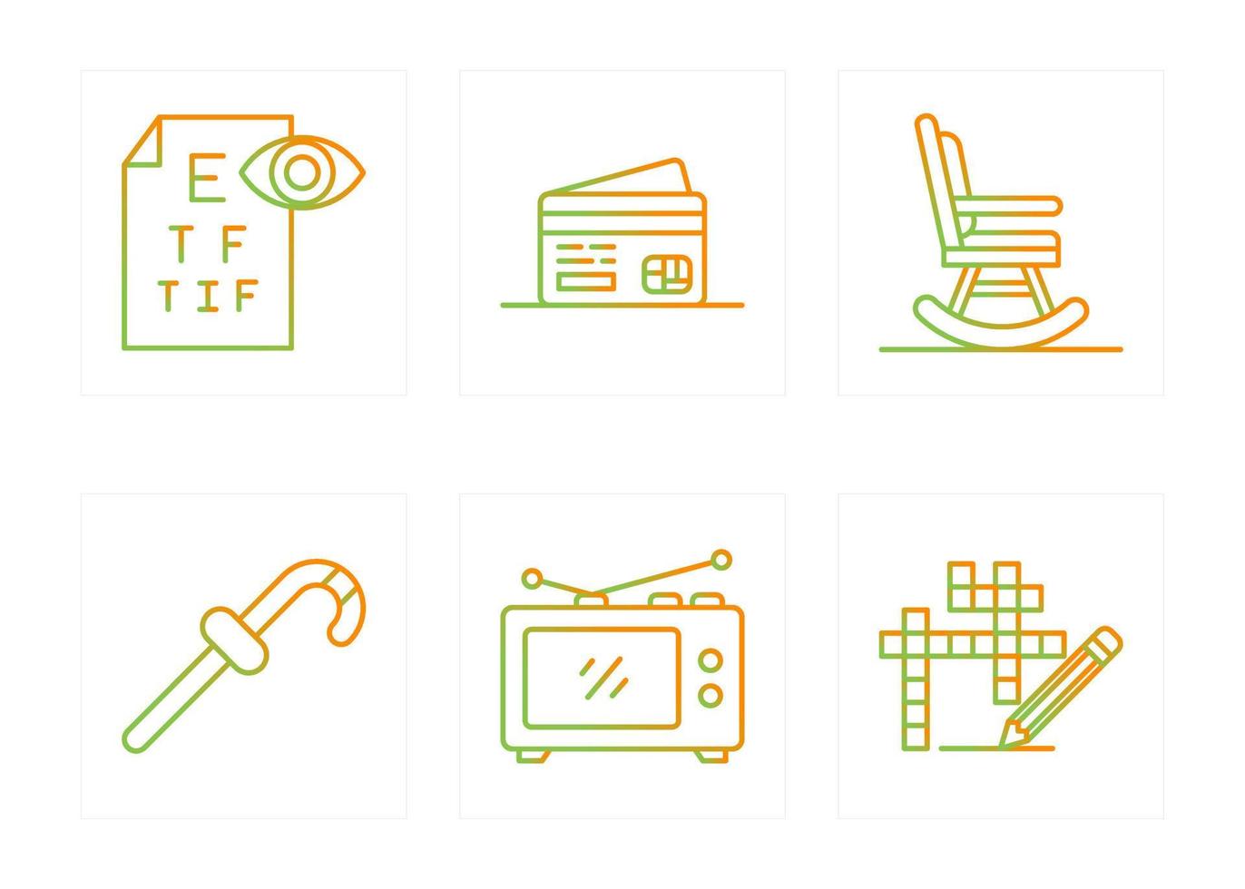 Retirement Home Vector Icon Set