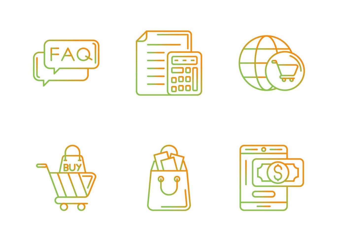 Online Shopping Vector Icon Set