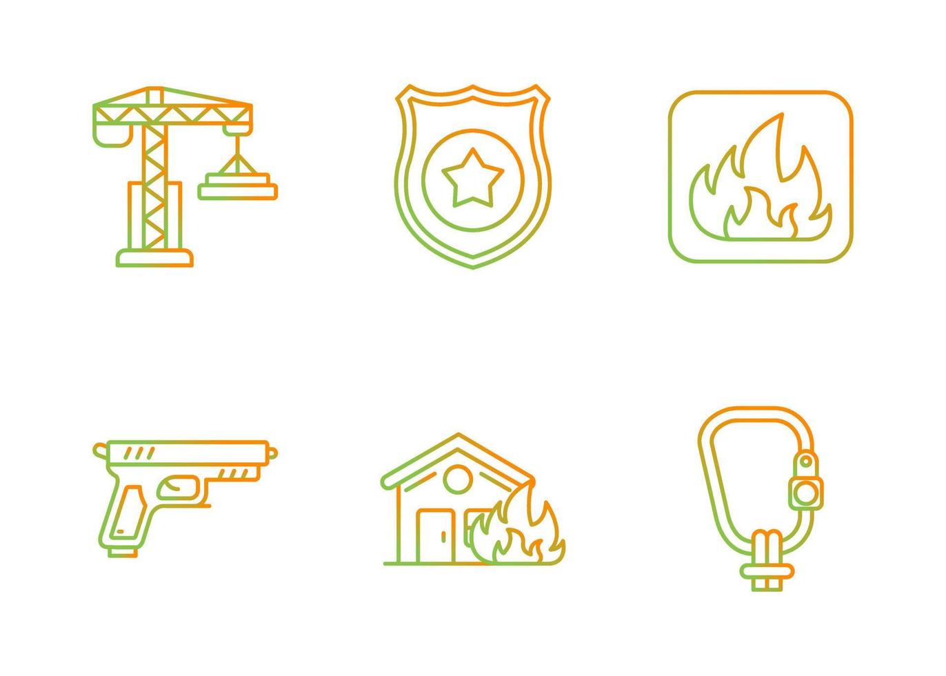 Security at Work Vector Icon Set