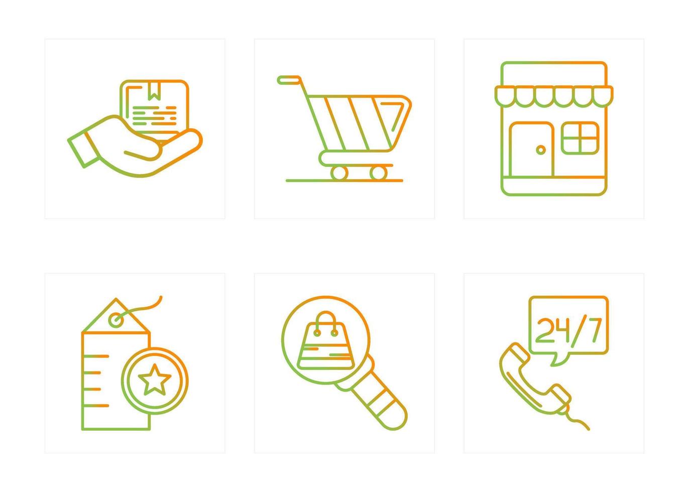 conjunto de iconos de vector de comercio electrónico