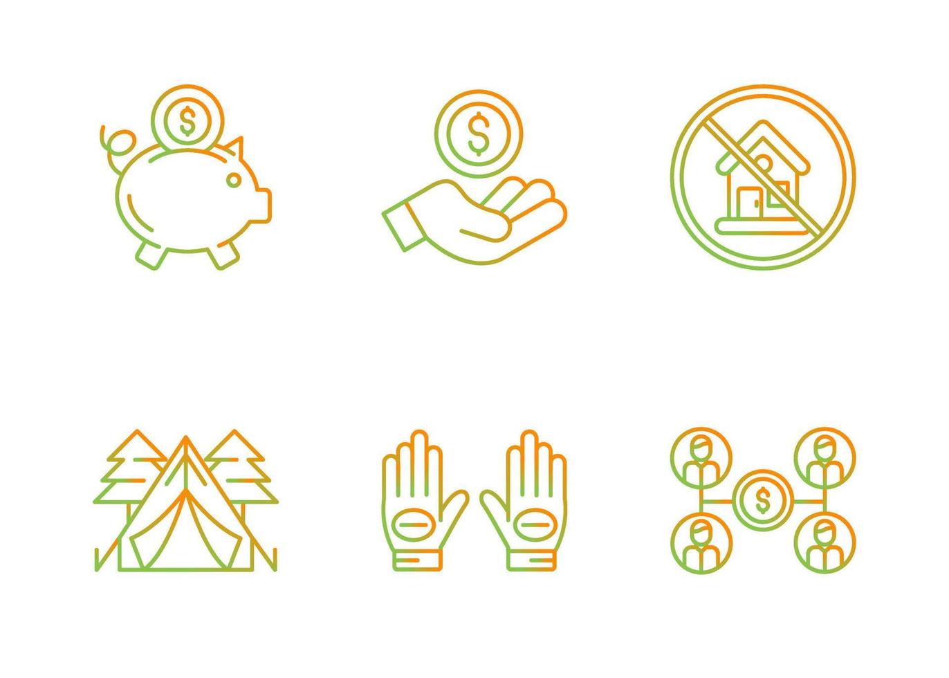 Poverty Vector Icon Set