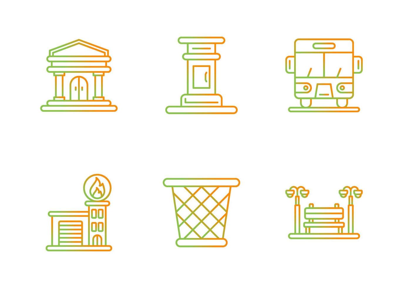 conjunto de iconos de vector de ciudad