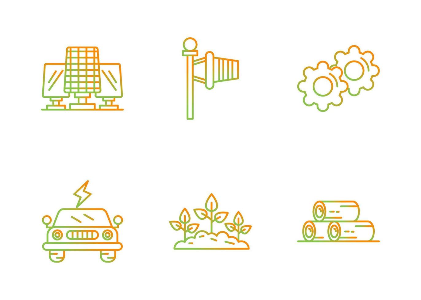 Sustainable Energy Vector Icon Set