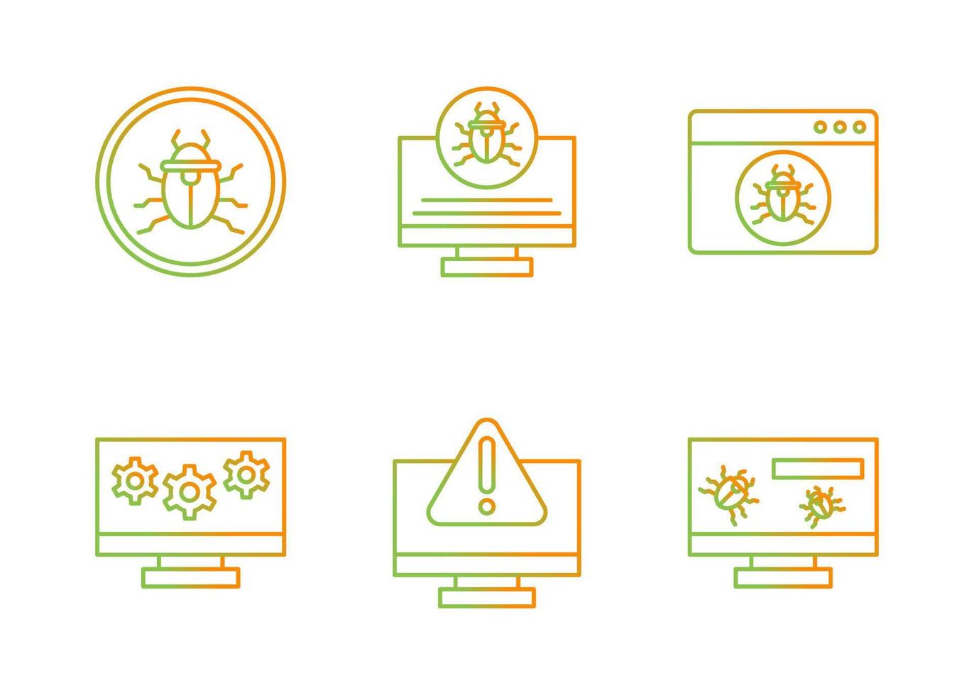 Cyber Attack Vector Icon Set