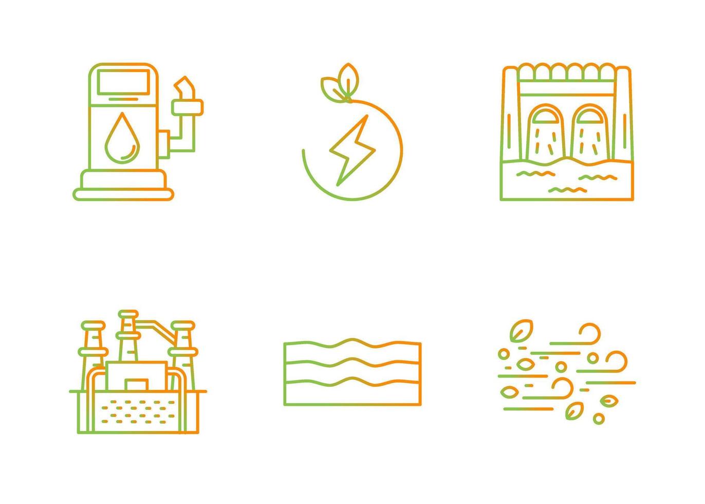 Sustainable Energy Vector Icon Set