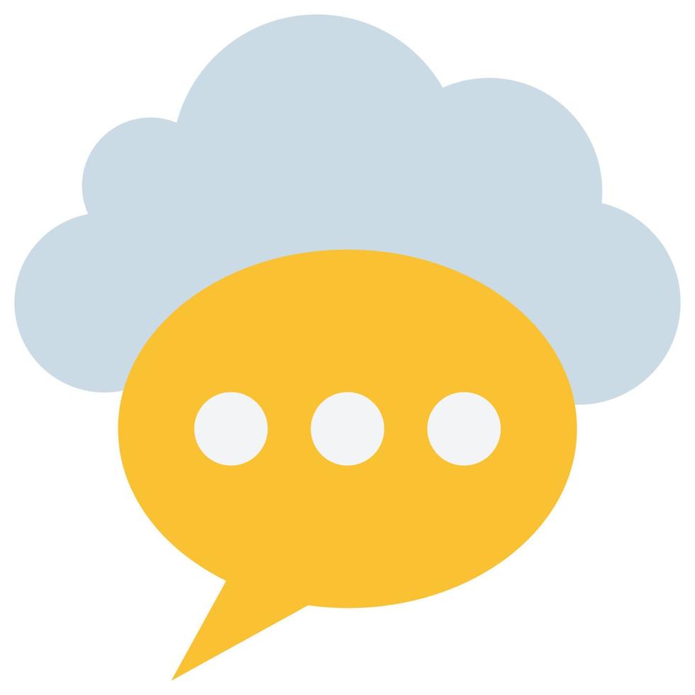 Cloud Message - Flat color icon. vector