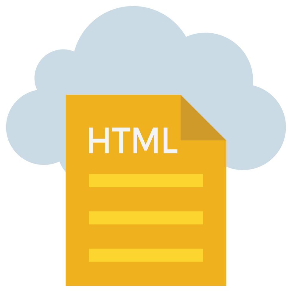 Html File - Flat color icon. vector