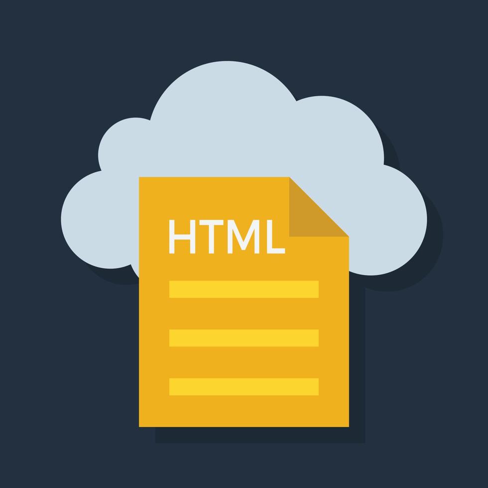 Html File - Flat color icon. vector
