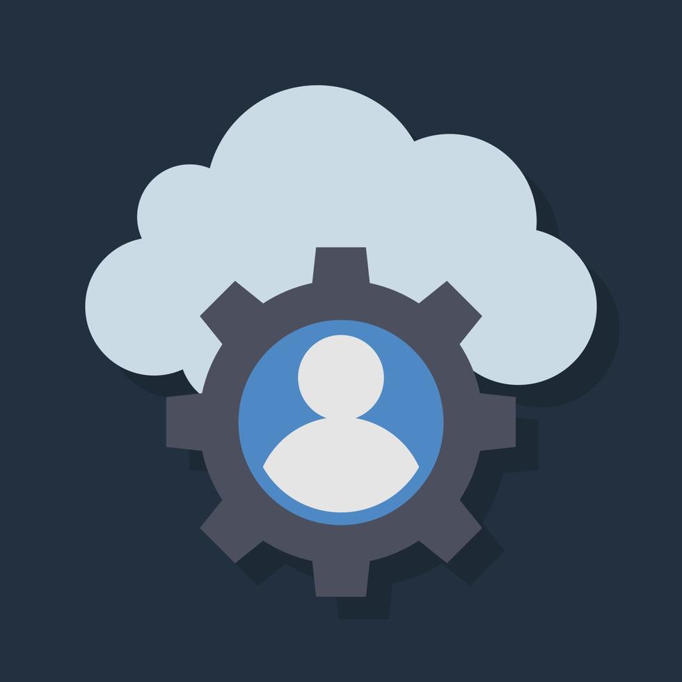 Cloud Account - Flat color icon. vector