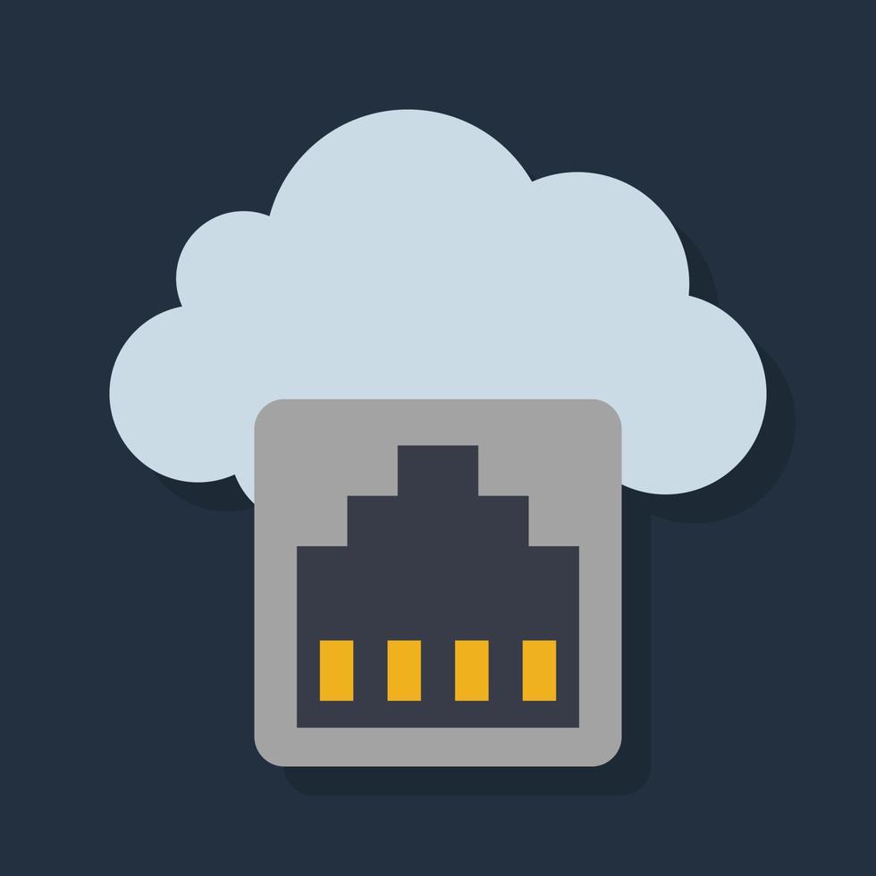Ethernet - Flat color icon. vector