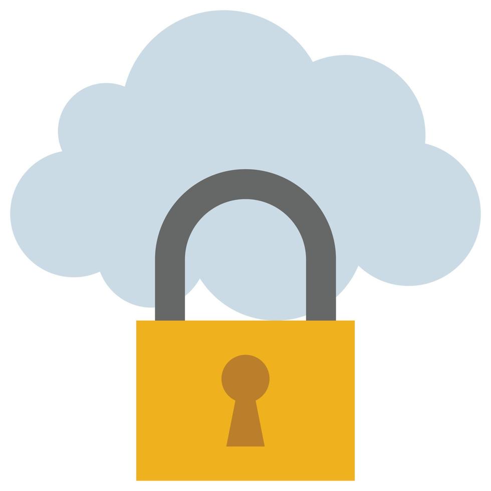 Cloud Security - Flat color icon. vector