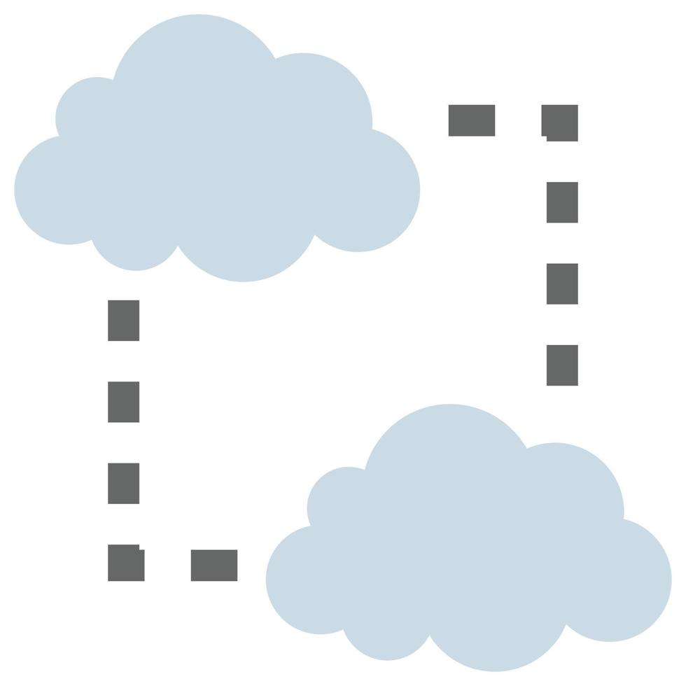 Cloud Networking - Flat color icon. vector