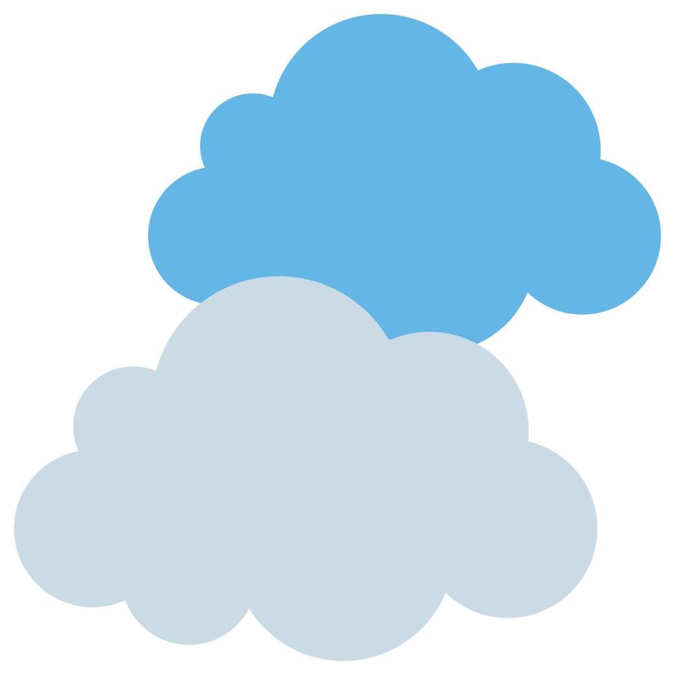 Cloudy - Flat color icon. vector