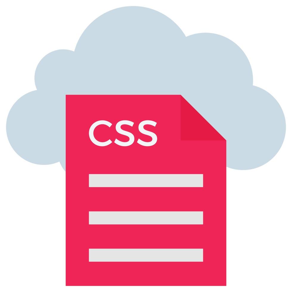 Css File - Flat color icon. vector