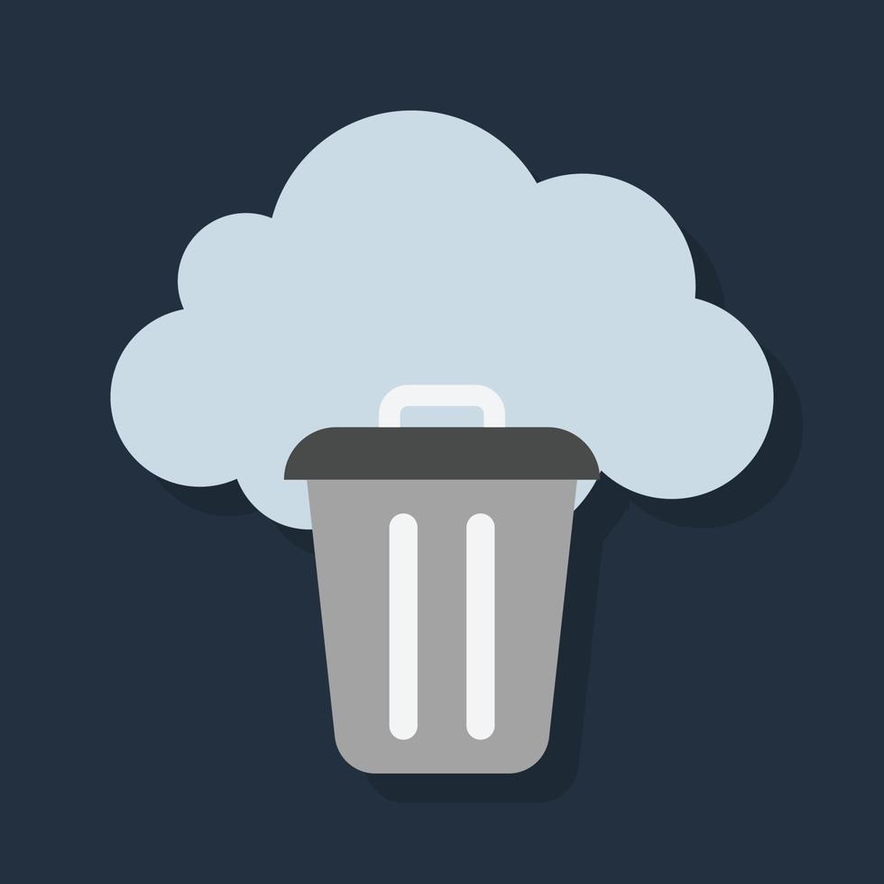 Remove Cloud - Flat color icon. vector