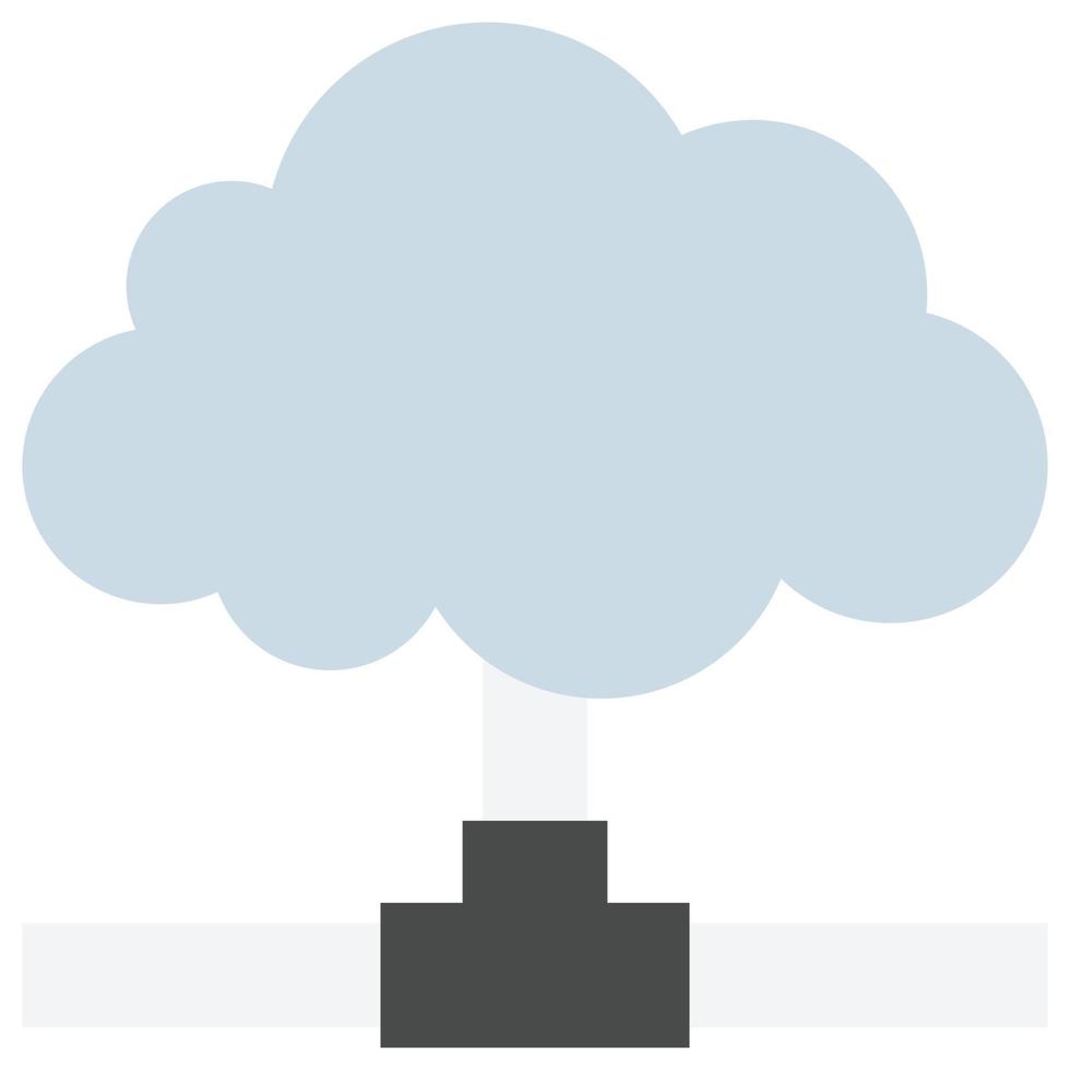 Cloud Network - Flat color icon. vector