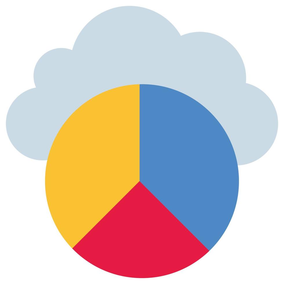 Pie Graph - Flat color icon. vector