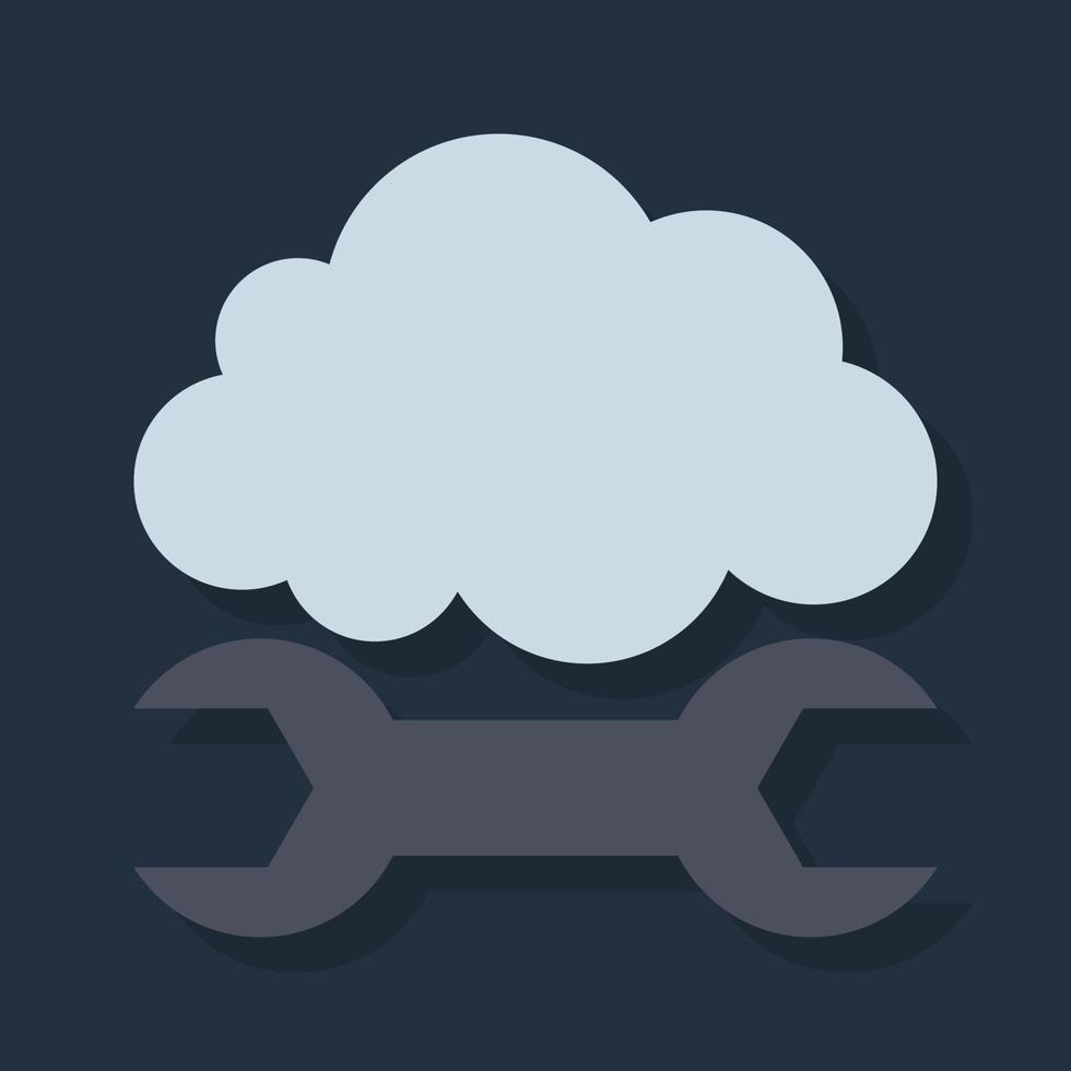 Cloud Optimization - Flat color icon. vector