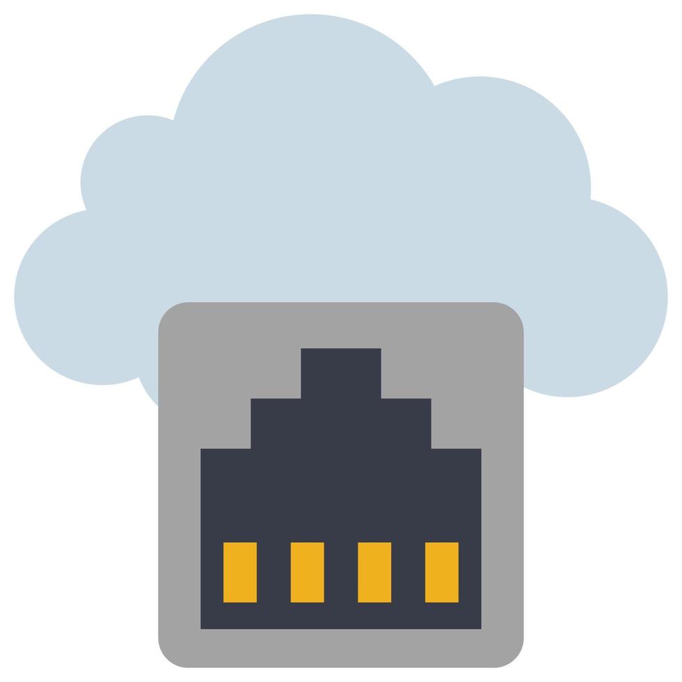 Ethernet - Flat color icon. vector
