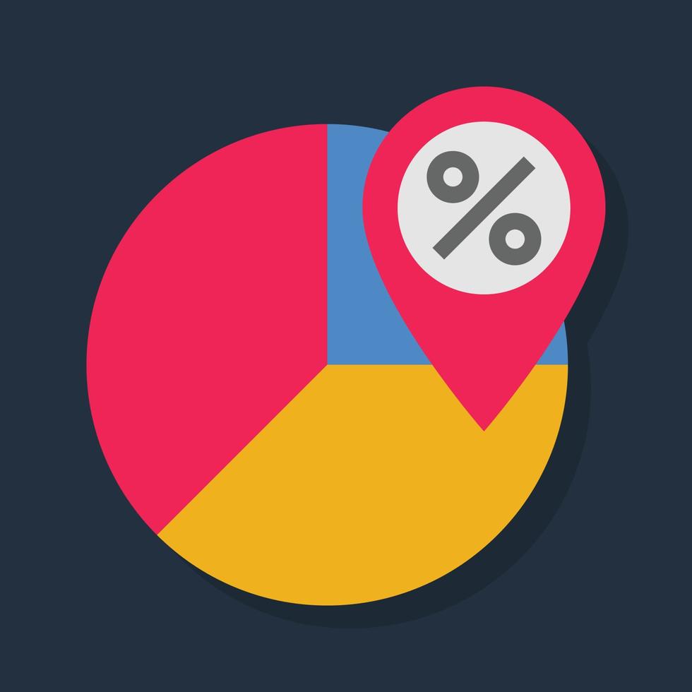 Discount Analysis - Flat color icon. vector