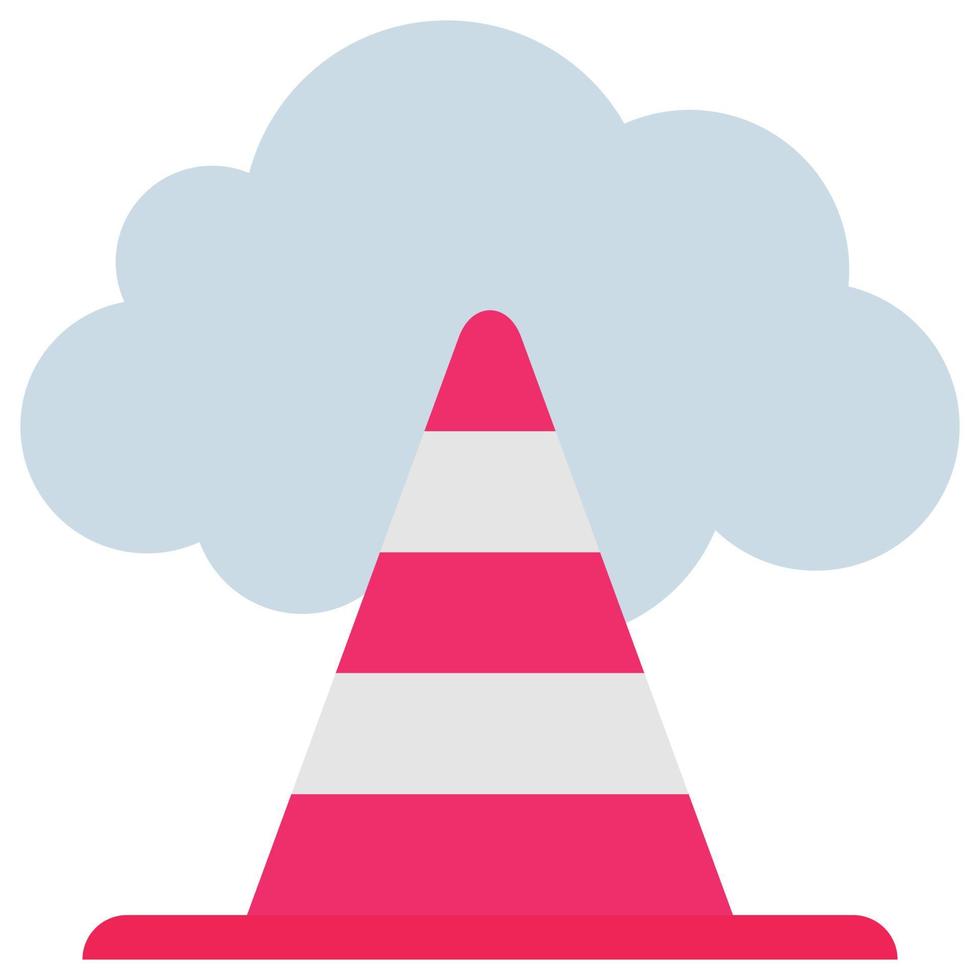 Cloud Stop - Flat color icon. vector