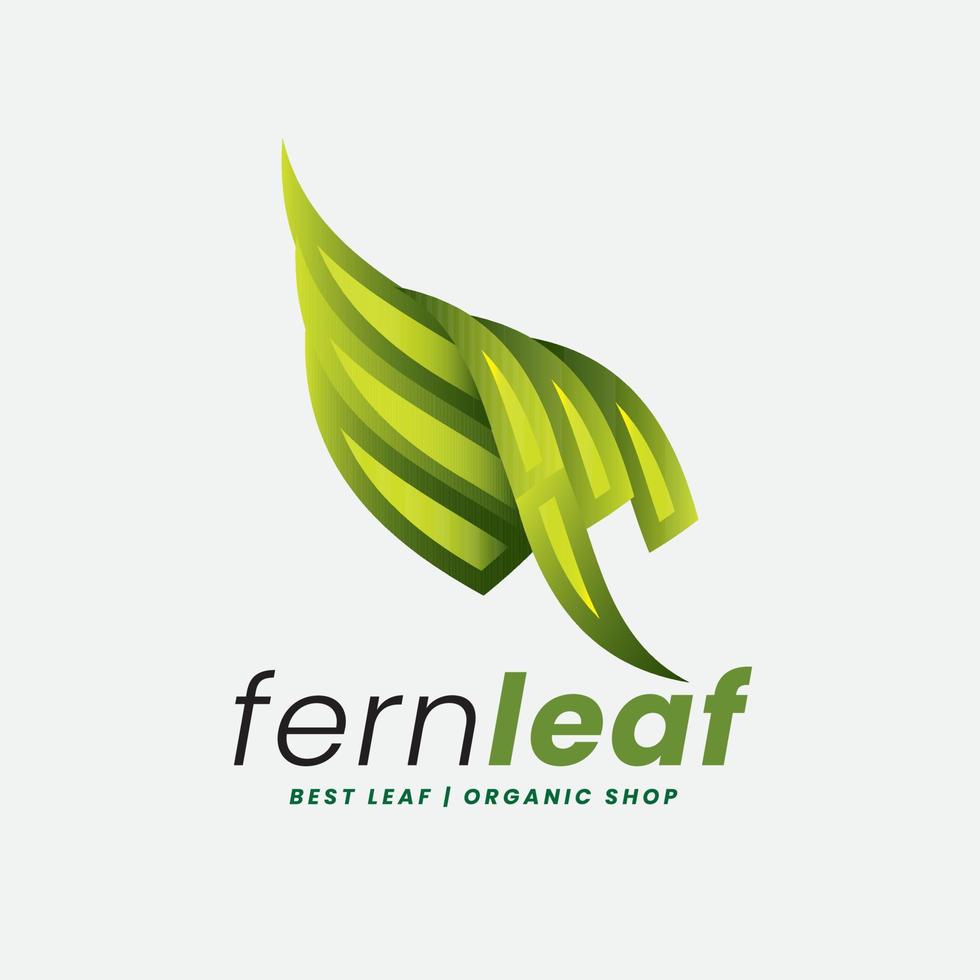 Organic Fern Leaf and Silkline Green Logo vector