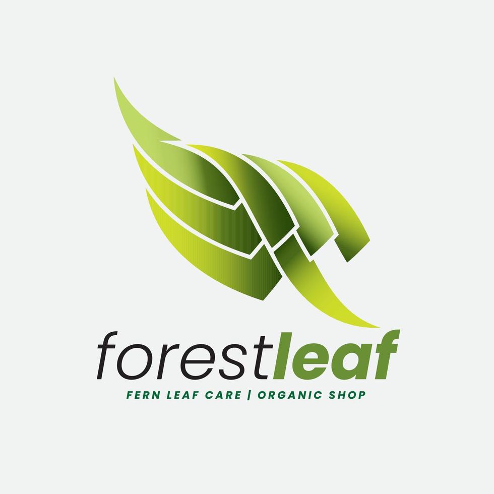 Forest Fern Leaf and Gardening Logo vector