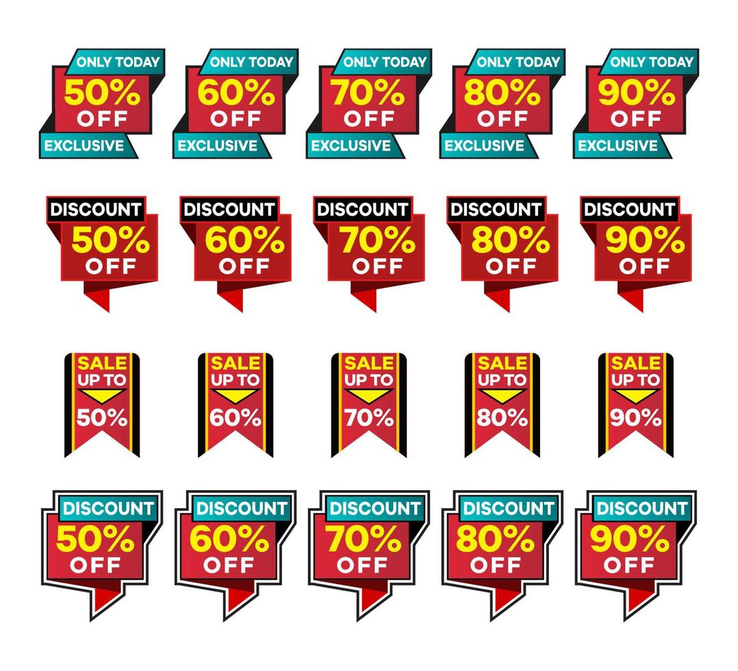 Discount sticker set in vector flat design