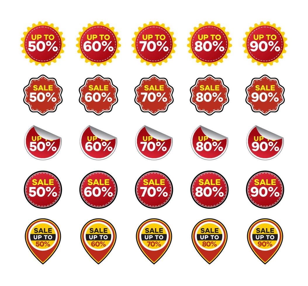 Discount sticker set in vector flat design