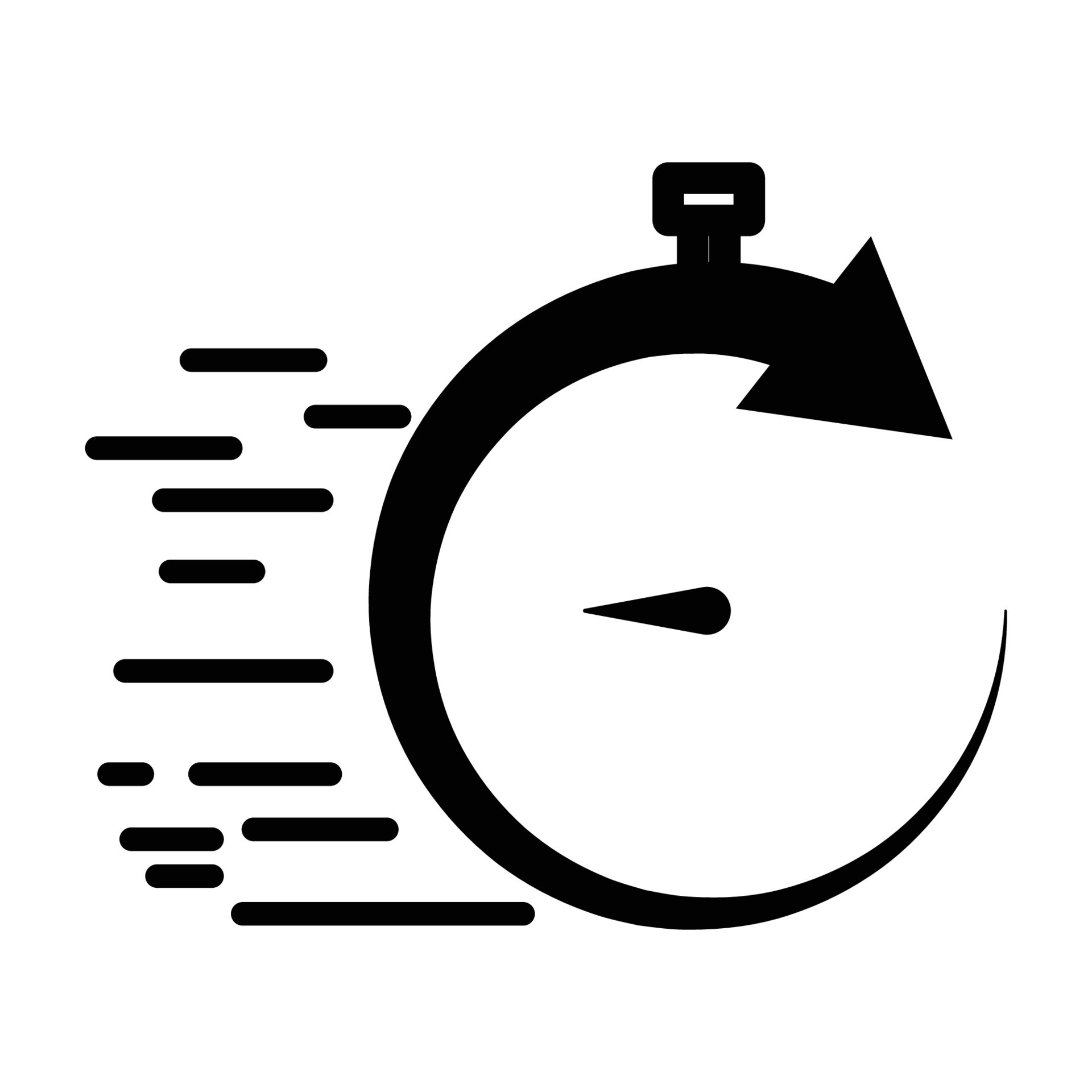 Clock icon illustration with arrow and speed. suitable for fast time