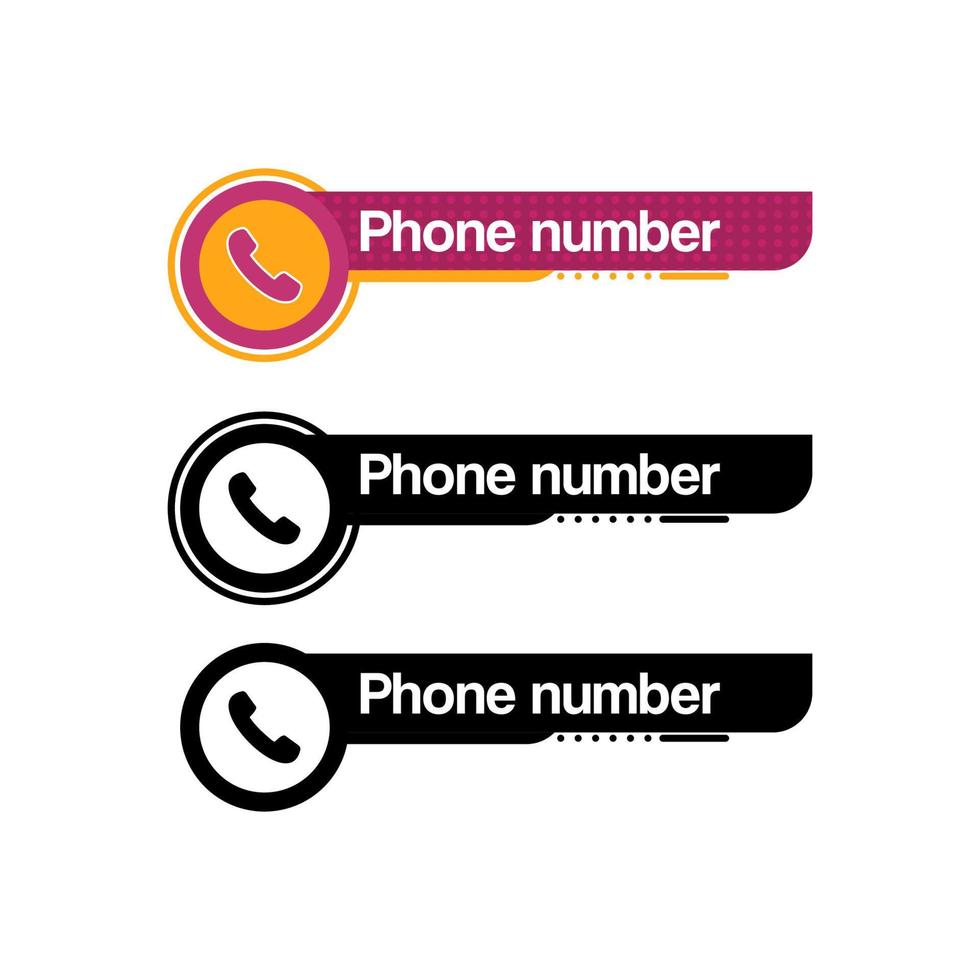 sign phone number illustration for logo or icon vector