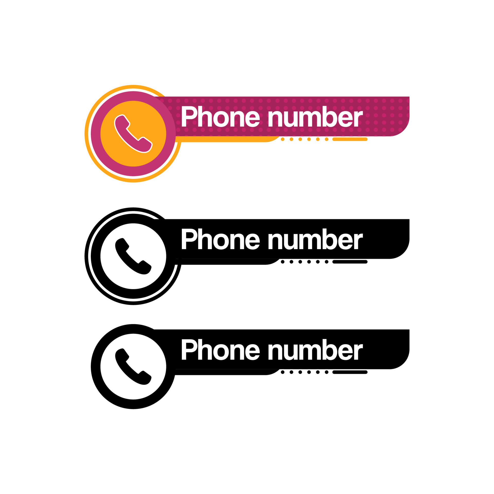sign phone number illustration for logo or icon 17359156 Vector Art at