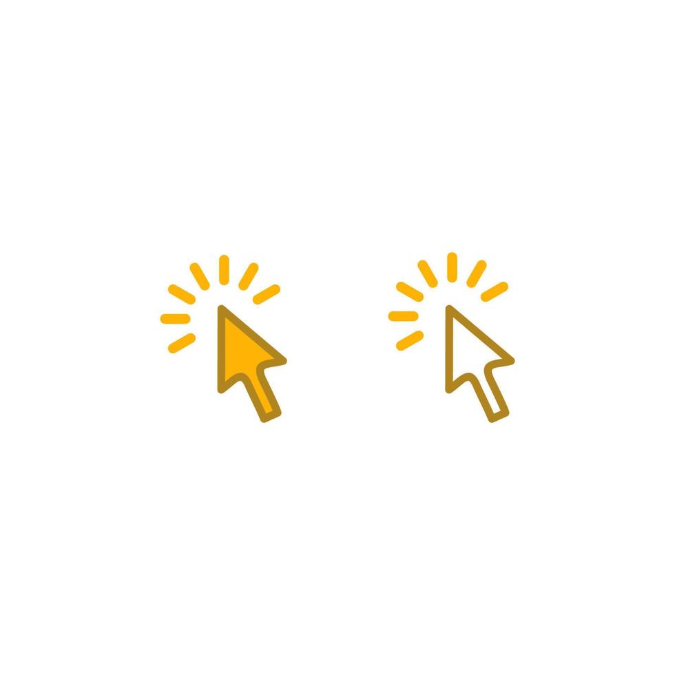 puntero o clic del mouse para la ilustración del logotipo o icono vector