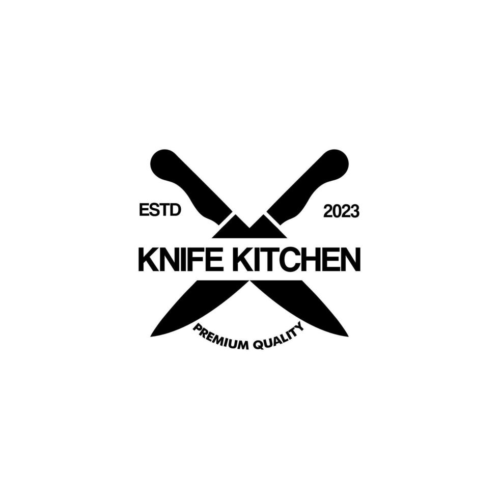 logotipo de cuchillo para icono de restaurante o logotipo en vector