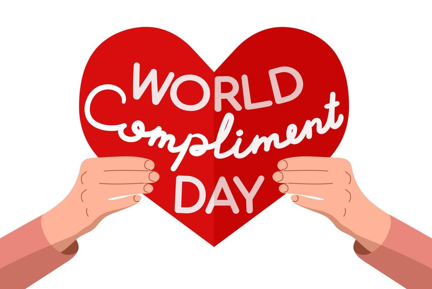 Word Compliment day with heart vector background