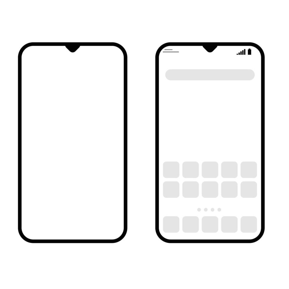 icono de teléfono móvil. ilustración de pantalla completa de teléfono móvil. diseño plano vector