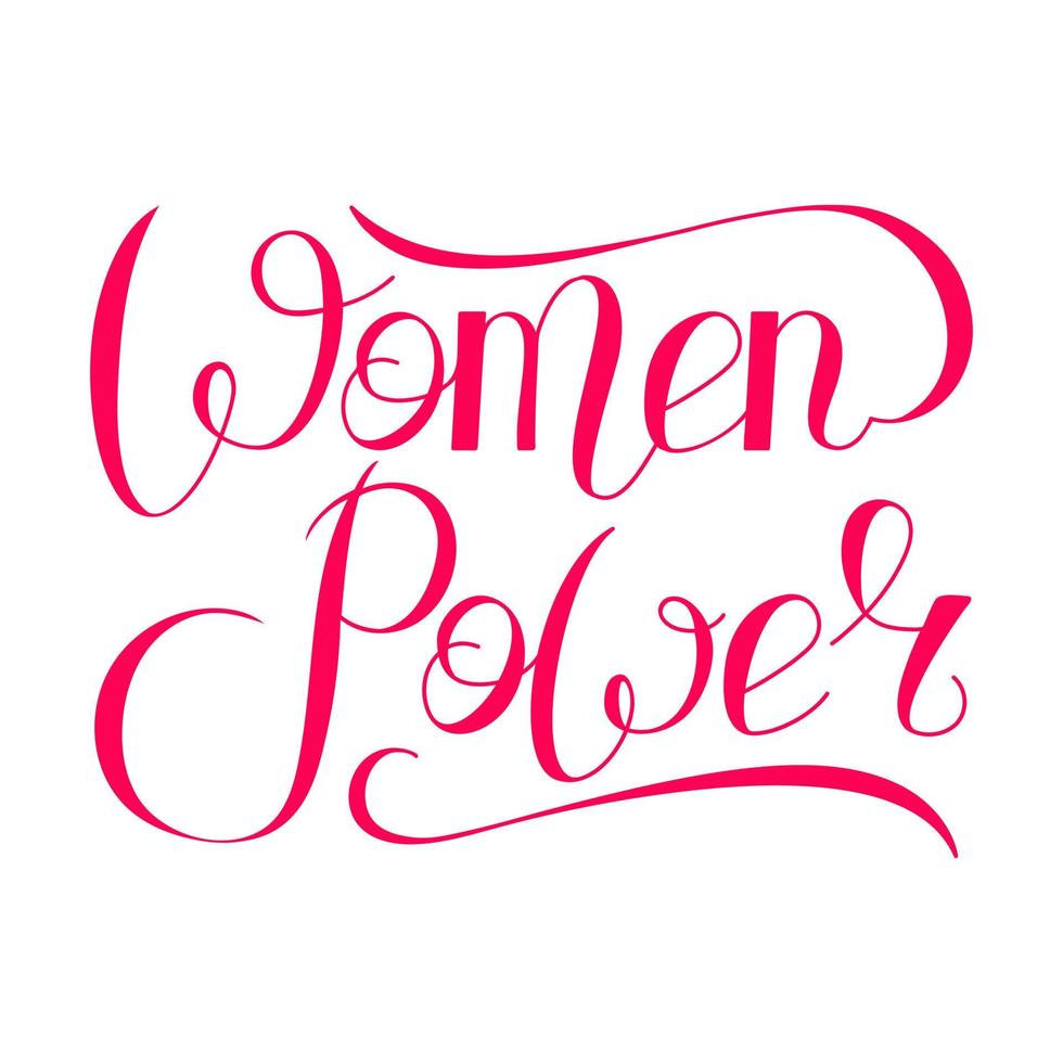 Vector illustration. Lettering women's power on a white background.