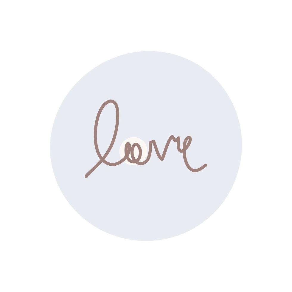 Social media highlight icon love hand drawn pastel color white background vector