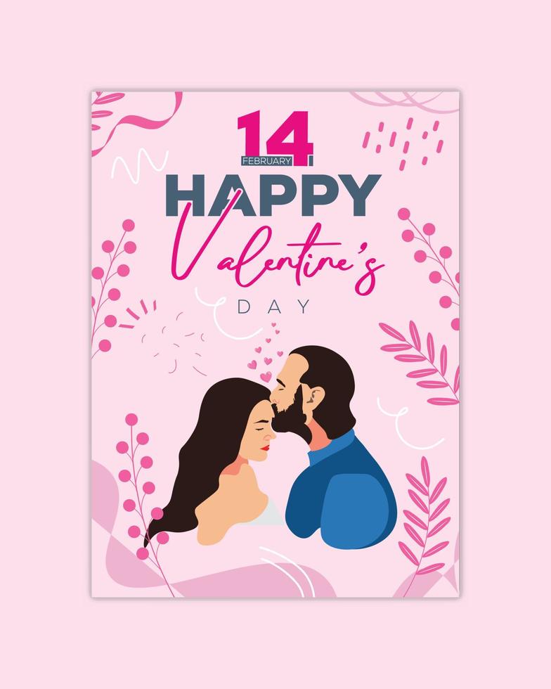 Happy Valentines Day Card with Heart vector