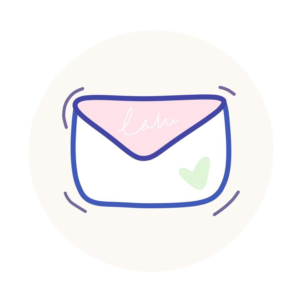 Highlight icon social media love letter illustration hand drawn message story cover vector