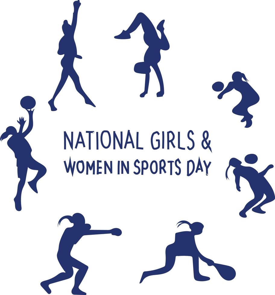 National Girls and Women in Sports Day Vector illustration.