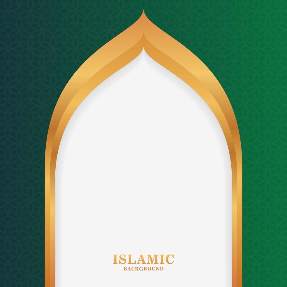 Green and gold elegant islamic background vector