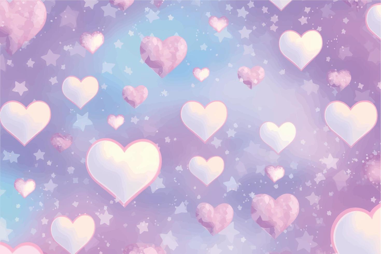 Pastel background with hearts vector