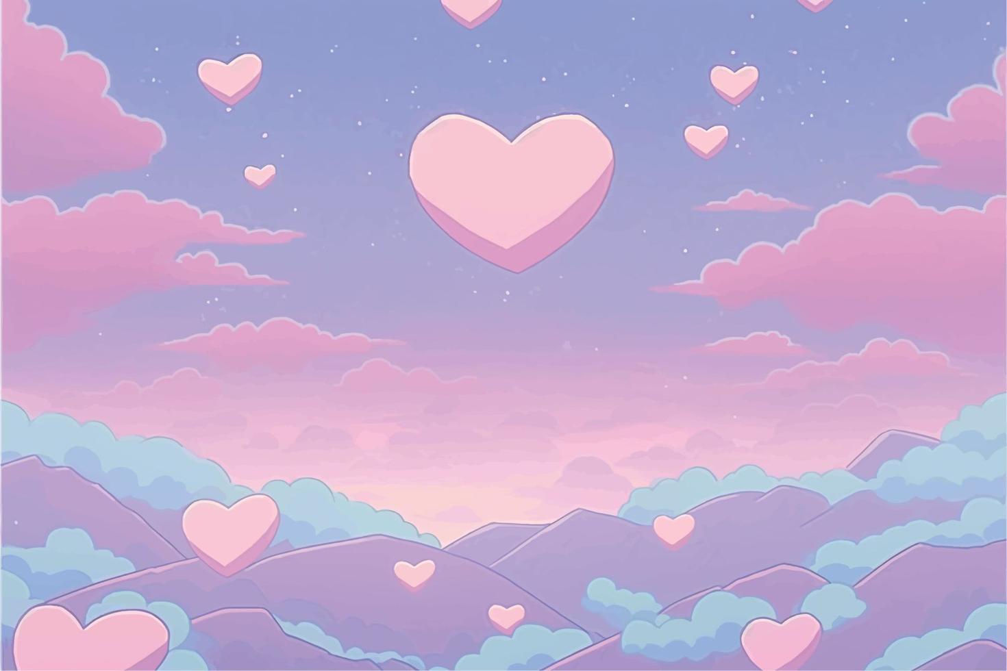 Pastel background with hearts vector