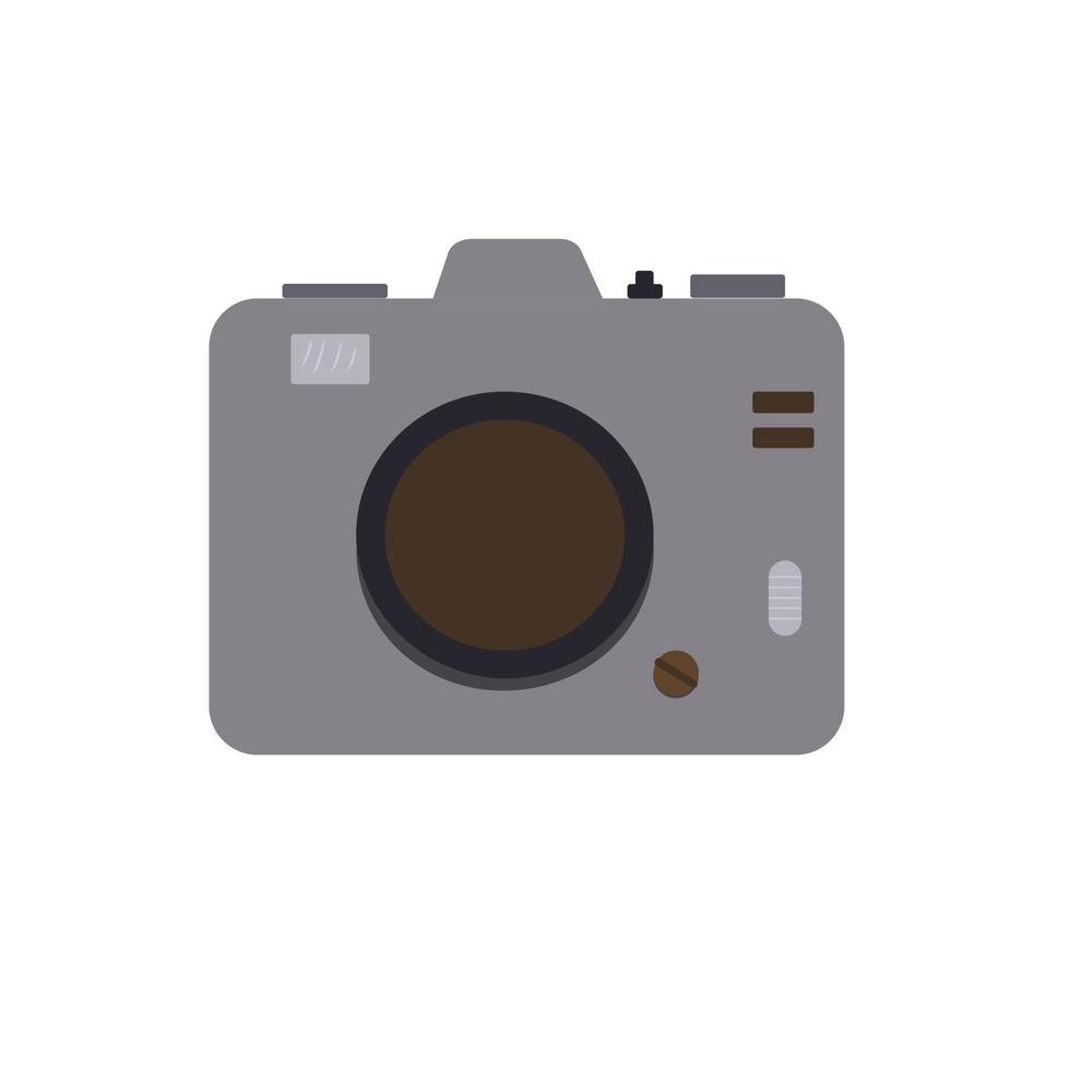 Photo camera simple flat style vector trendy illustration accessory for voyage, travelling, clipart for greeting cards, invitations, summer holiday design